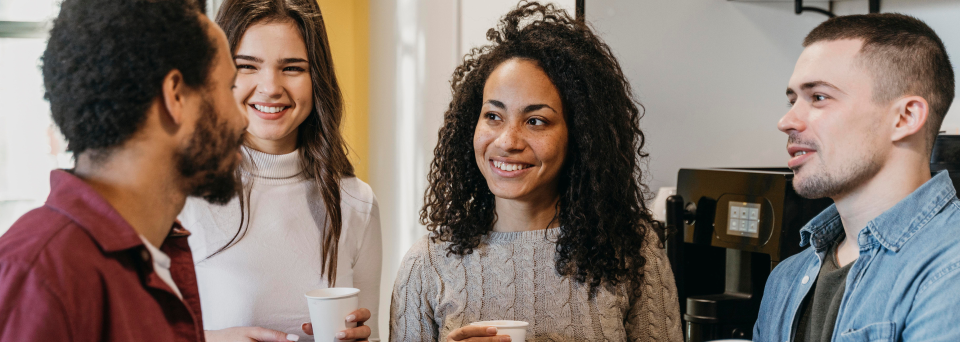 Picture of a group of people in conversation.  Picture of a group of people in conversation.