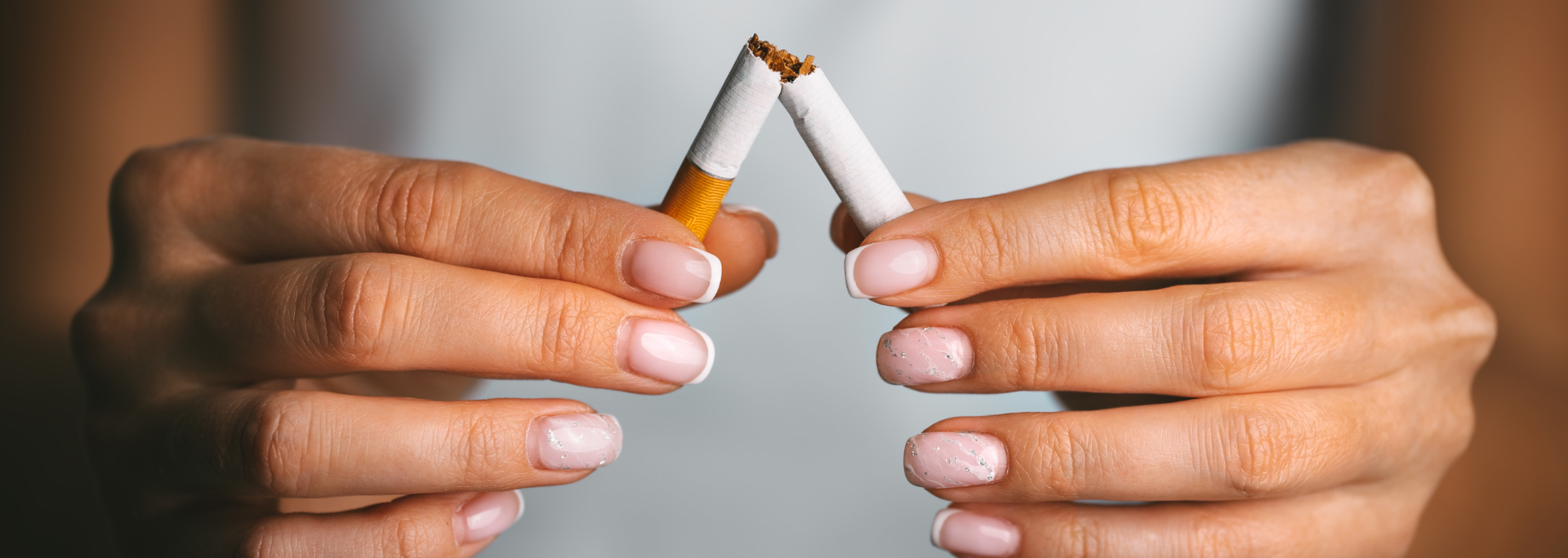 Picture of someone quitting smoking. 