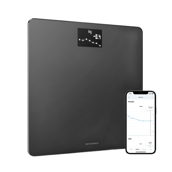 A black scale with the number 164.5 on it