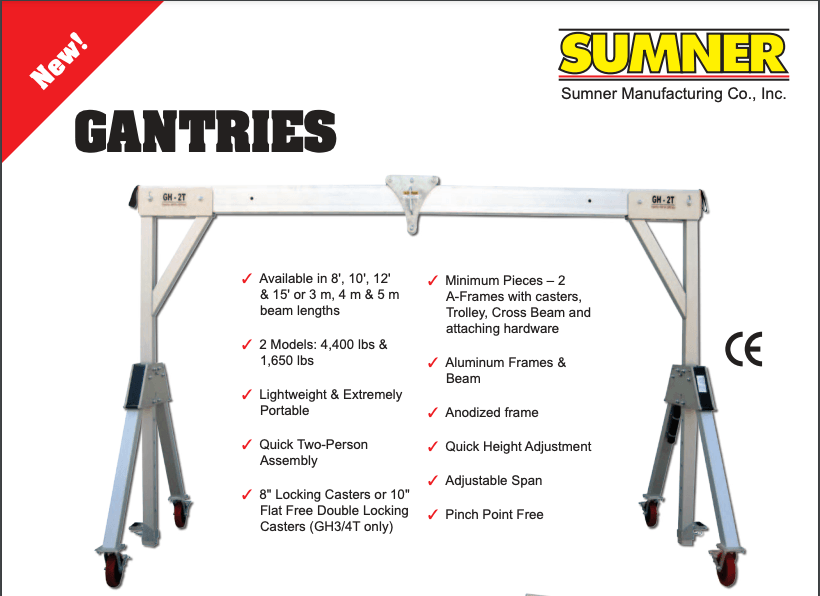 A poster for sumner gantries with a picture of a gantry