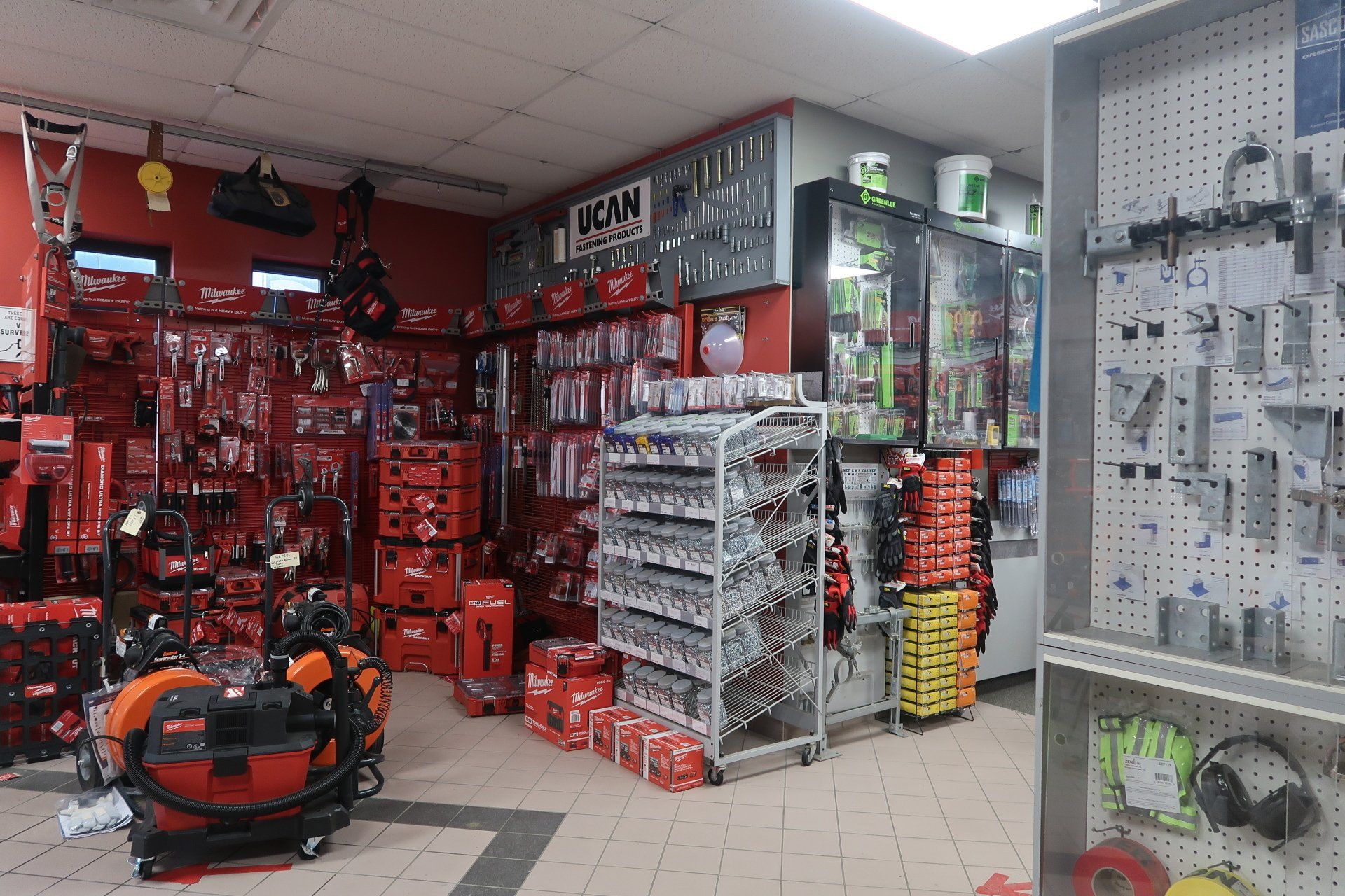 A store filled with lots of tools including a vacuum cleaner