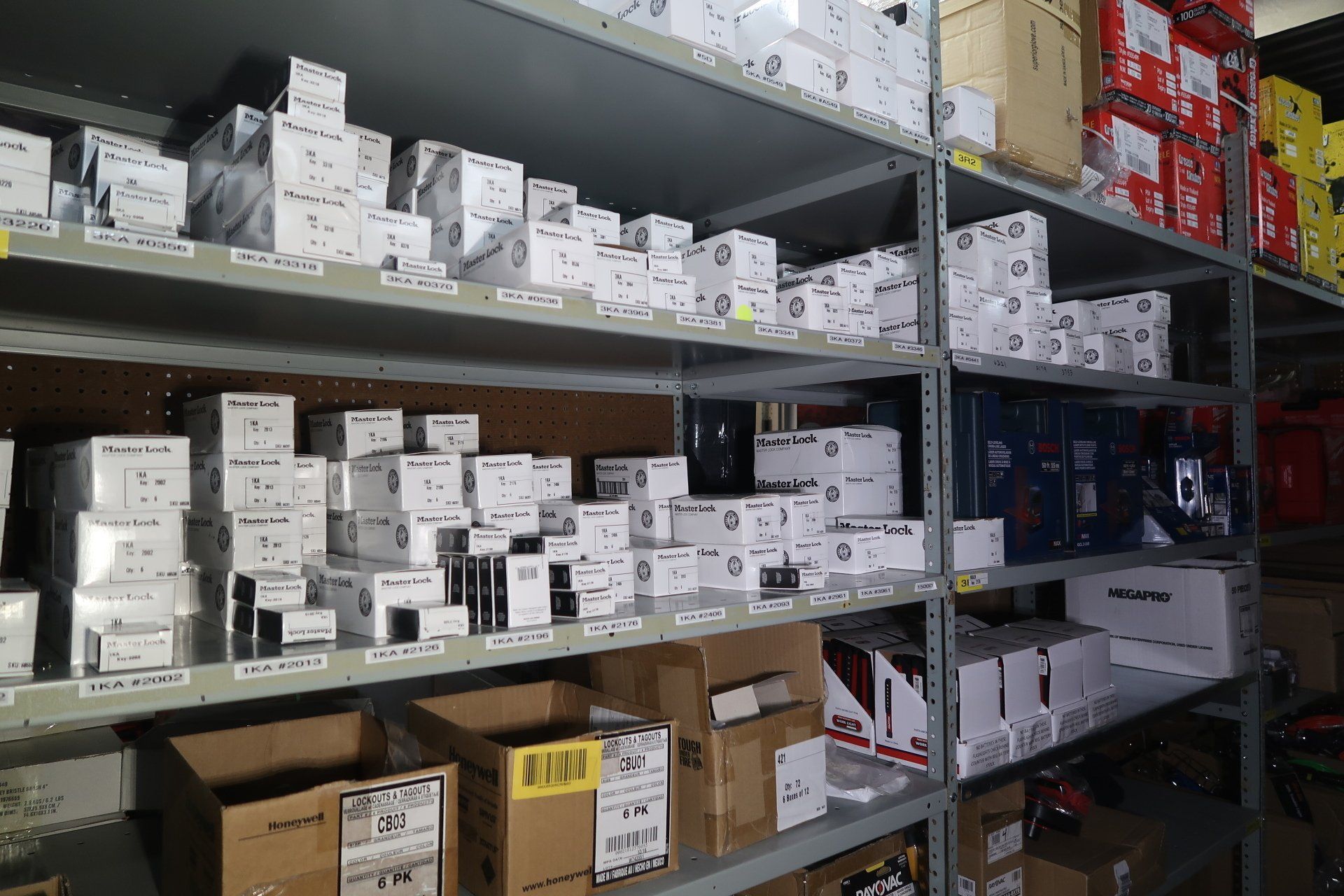 A warehouse filled with lots of boxes and shelves