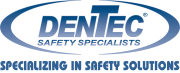 The logo for dentec safety specialists specializing in safety solutions