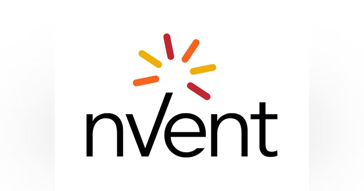 A logo for nvent with a sun in the middle.