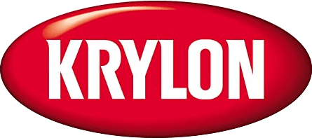 A red oval with the word krylon on it.