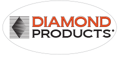 A diamond products logo with a diamond in the middle on a white background.
