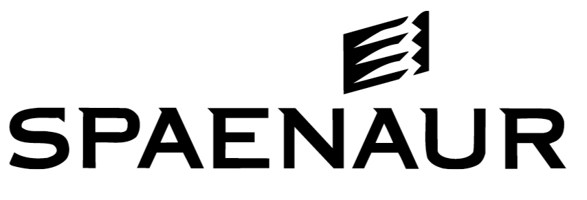 A black and white logo for spaenaur on a white background