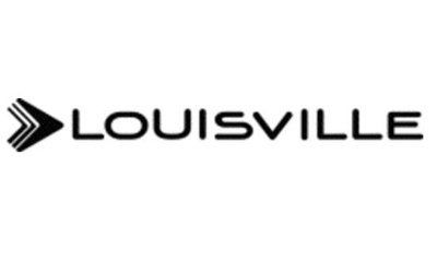 A black and white logo for louisville on a white background.