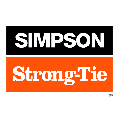 The logo for simpson strong tie is orange and black