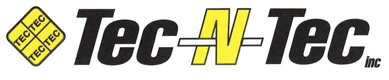 A black and yellow logo for tec n tec