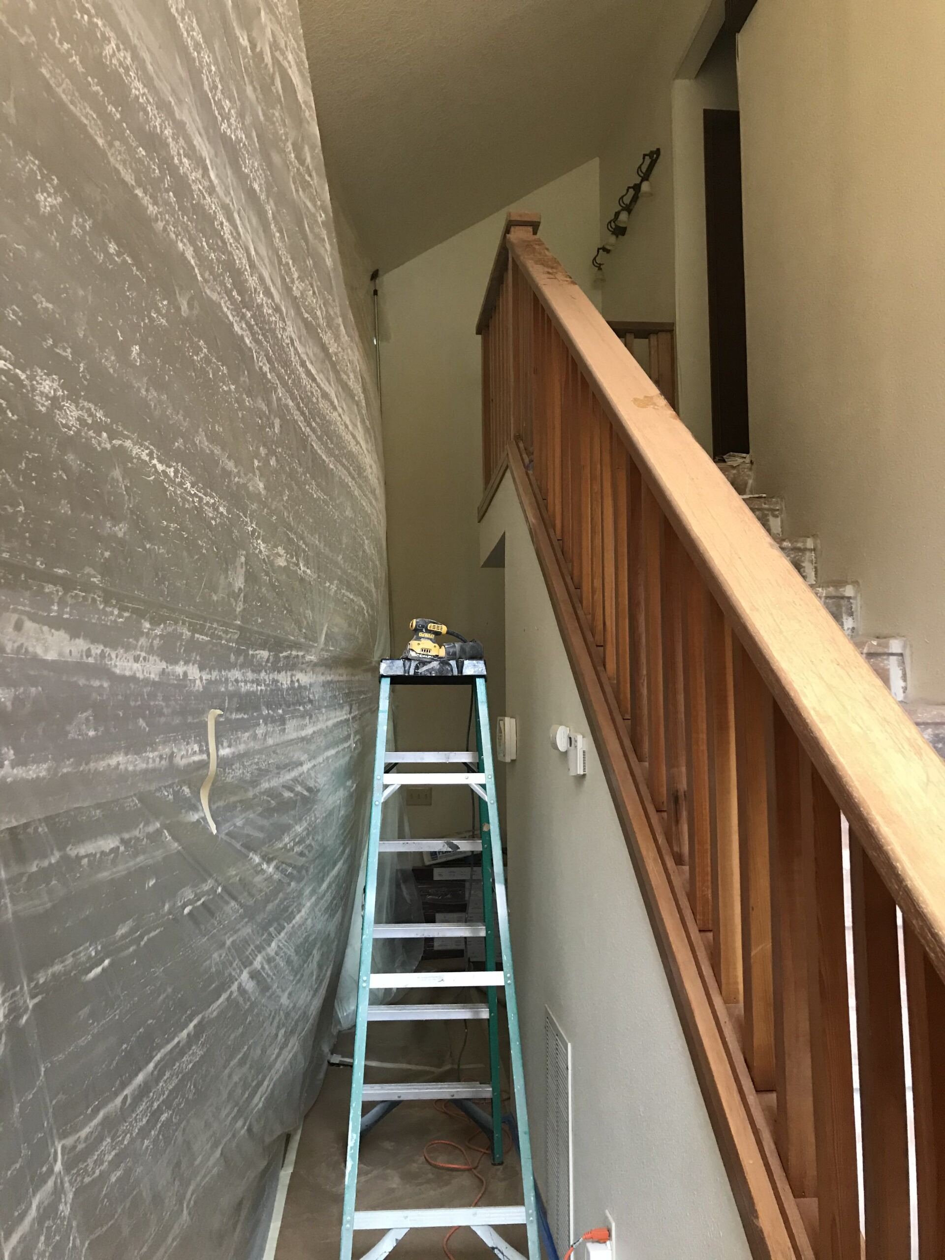 Stair Railing Before — Olympia, WA — Painting Plus LLC