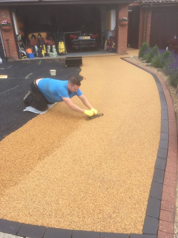 Resin bound natural stone