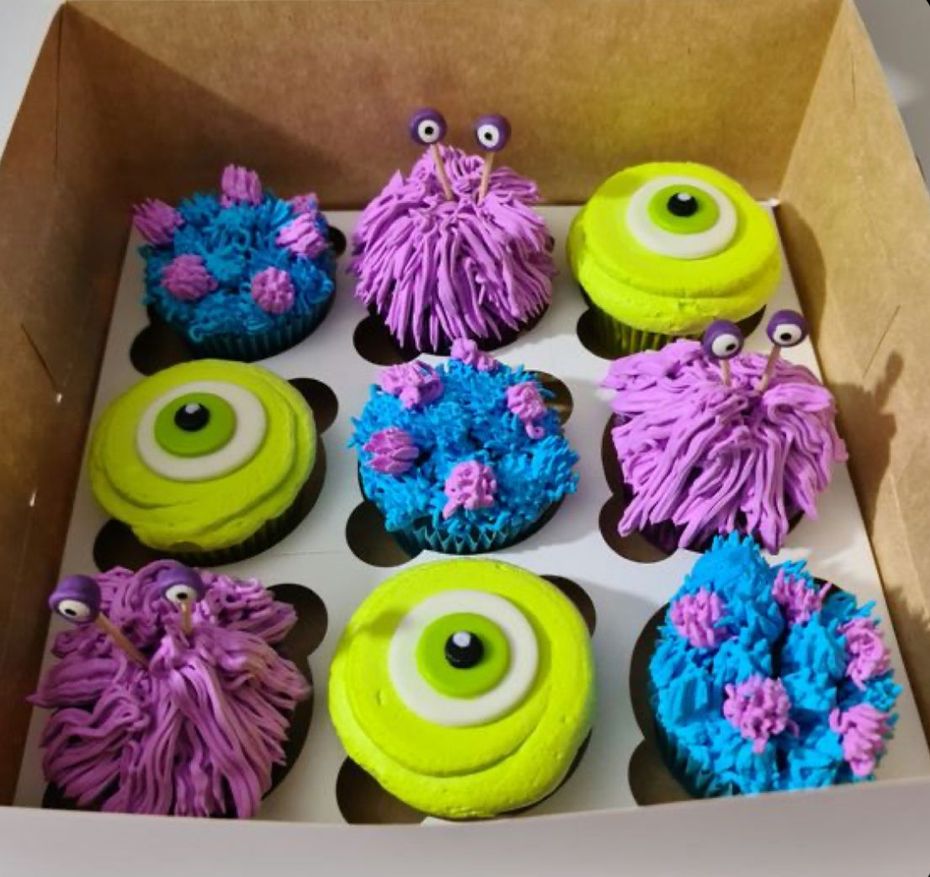 Monsters Inc inspired cupcakes