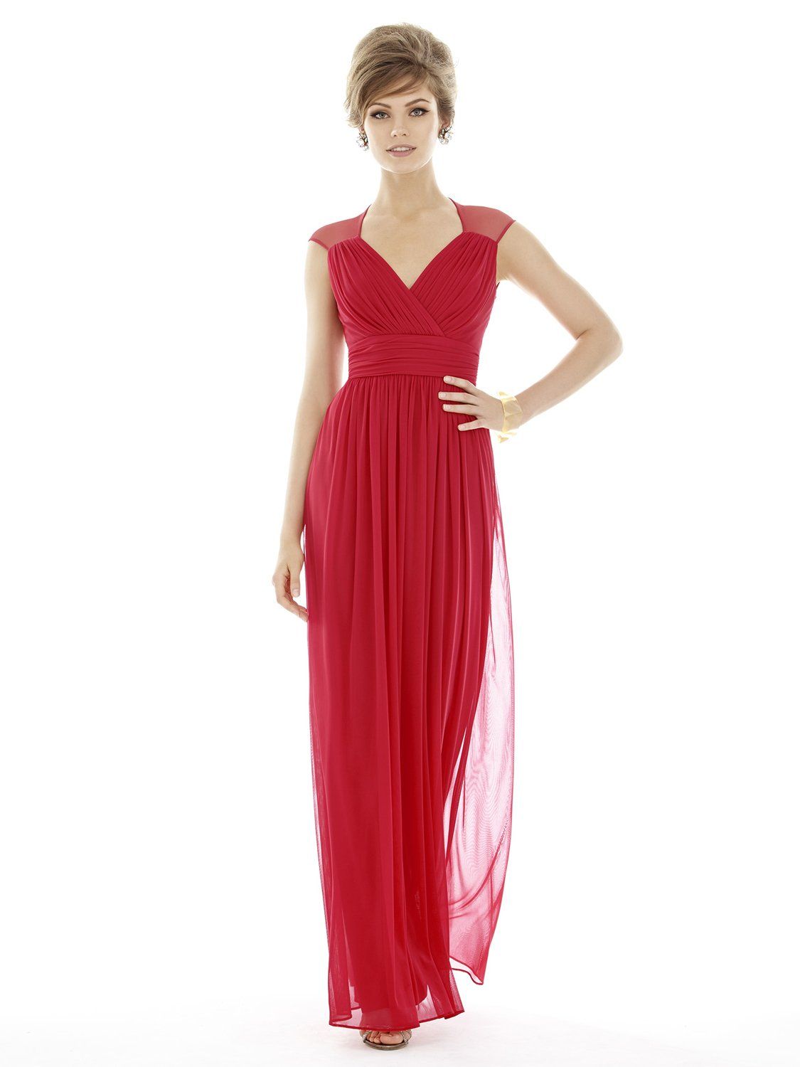 red bridesmaids dress