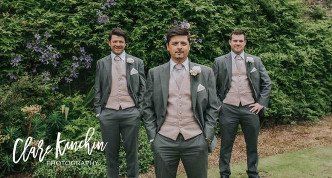 Danny wears our stylish Silver Lounge suit