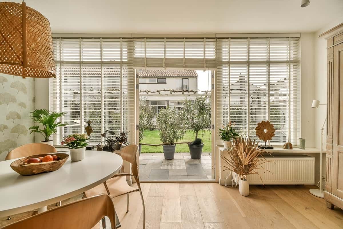 Custom shutters on a set of French doors near Orlando, Florida (FL)