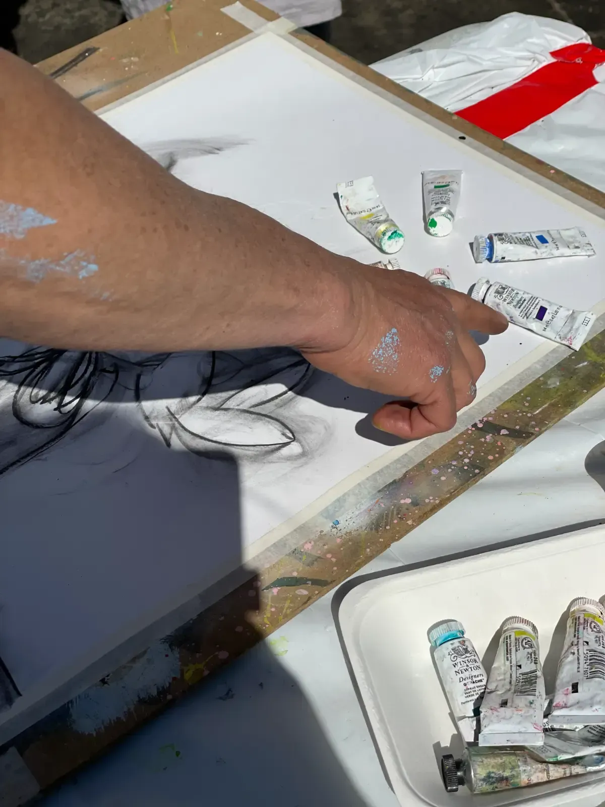 Debbie Nuttall Artist Wild & Wonderful Workshop | a bottle of winsor and newton paint sits on a table