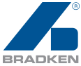 The bradken logo is blue and white with a white background.