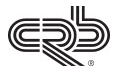 A black and white logo for a company called crb.