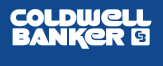 The coldwell banker logo is on a blue background.