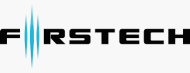 The logo for firsttech is black and blue with a blue line.