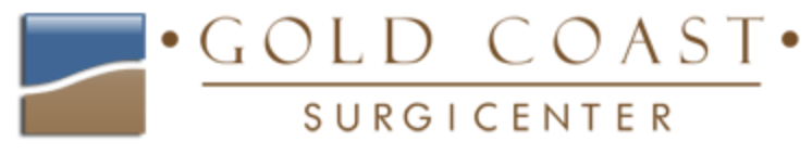 Gold coast surgical center logo on a white background