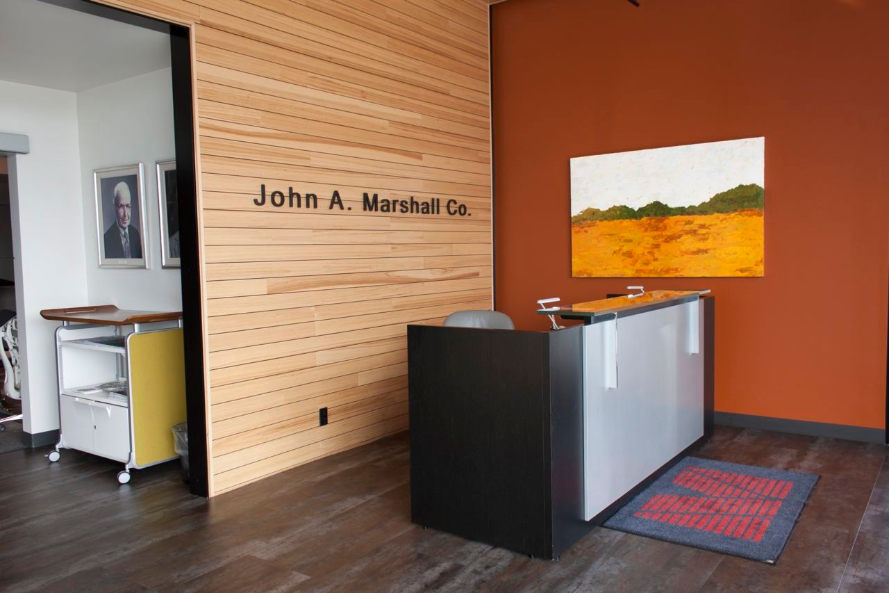 A reception area for john a. marshall co.