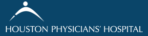 Houston physicians hospital logo on a blue background