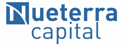 A blue and white logo for nueterra capital
