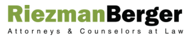 A logo for riezman berger attorneys and counselors at law