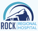 The logo for rock regional hospital shows a mountain in the middle of a circle.
