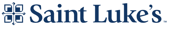 A blue logo for saint luke 's on a white background