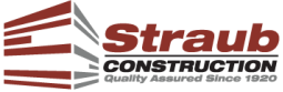 The logo for straub construction quality assured since 1920