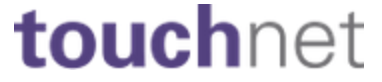 A purple touchnet logo on a white background