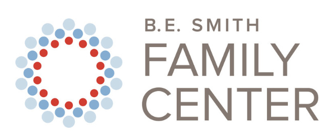 A logo for the b.e. smith family center