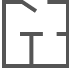 A floor plan of a house with a door and a window.