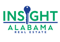 A logo for insight alabama real estate with a key in the middle.