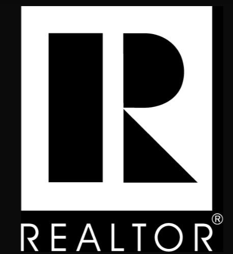 A black and white logo for a realtor company.