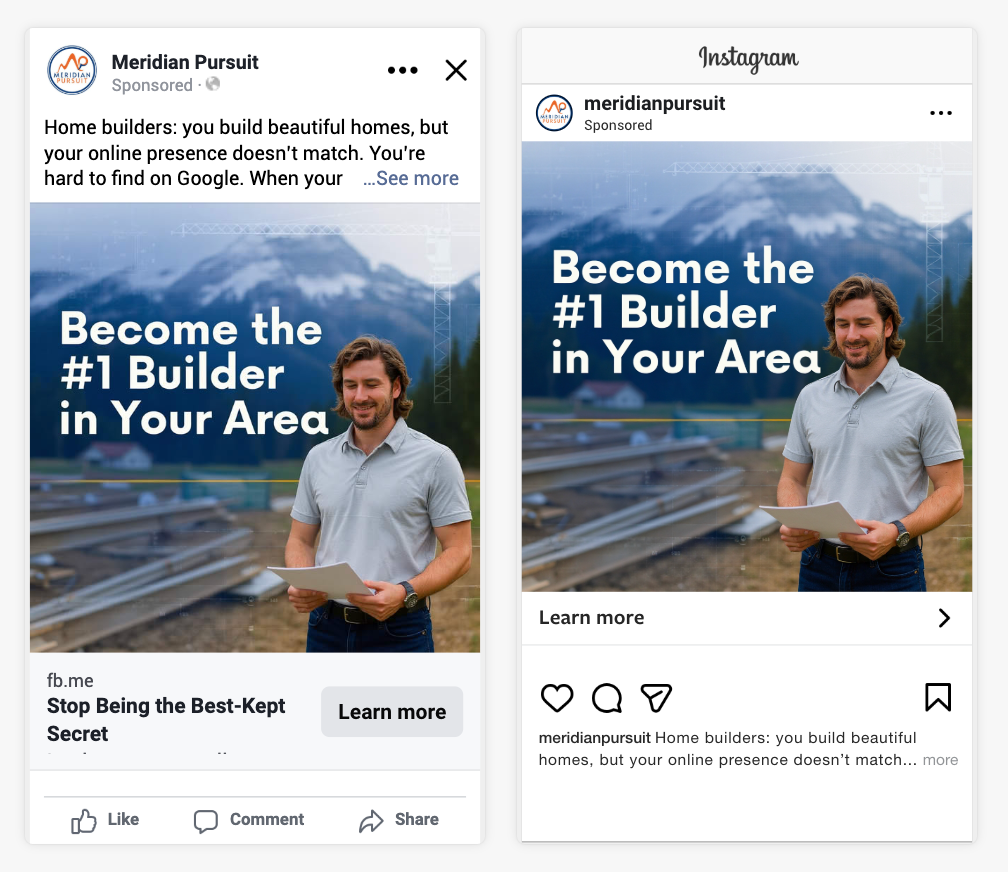 Home builder marketing ads