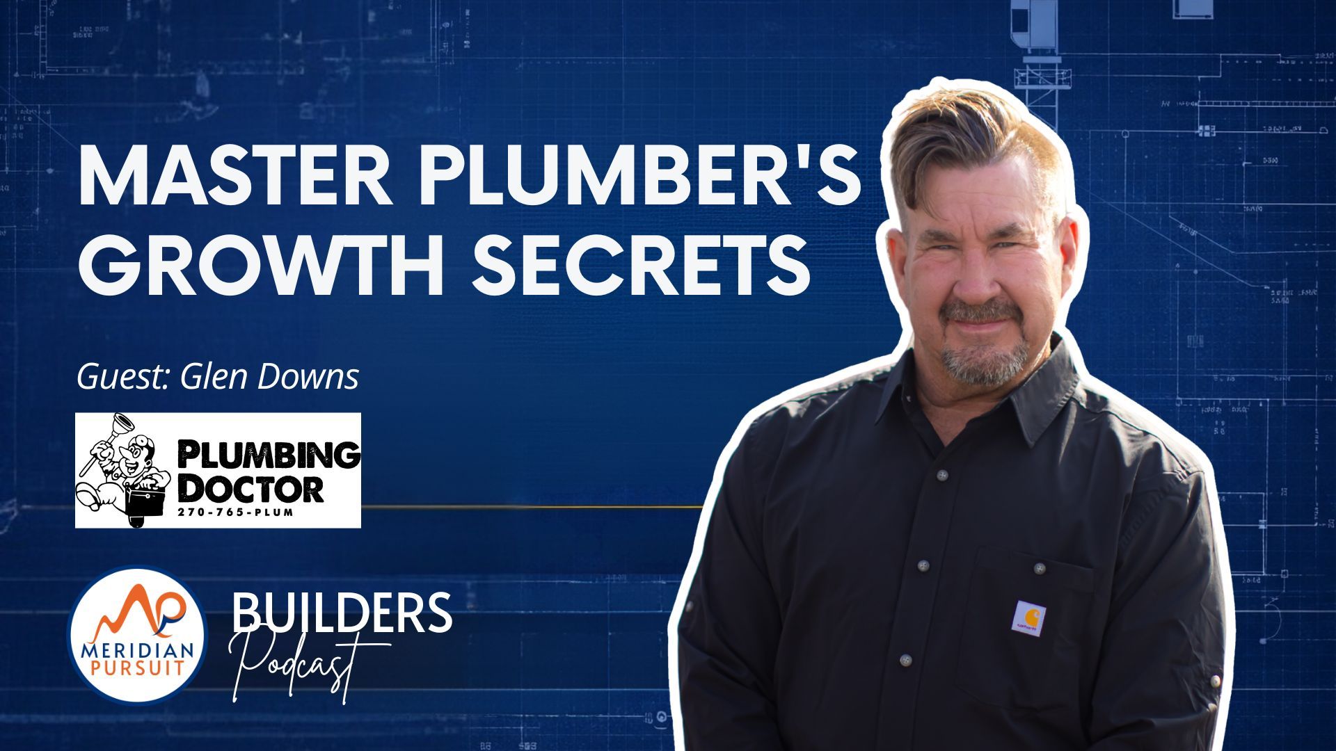 Master Plumber’s Growth Secrets webinar banner with speaker and sponsor logos on a blue background