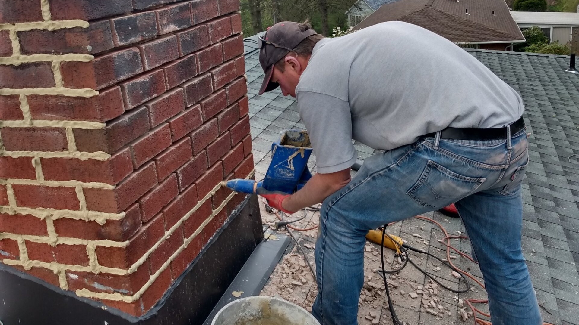 Chimney Being Repaired — Union Bridge, MD — Bob's Budget Sweep