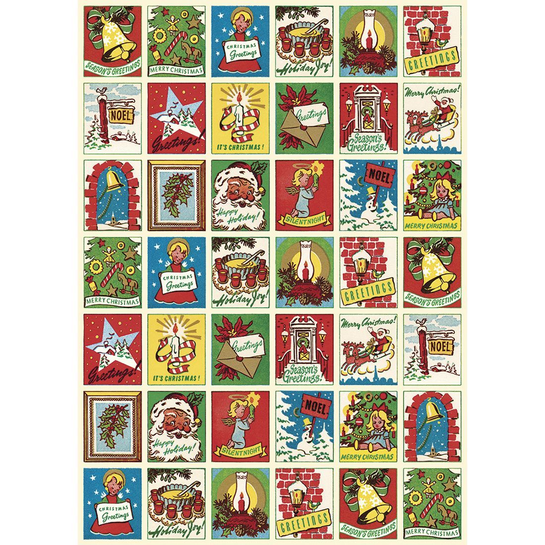 Poster de Natal Christmas Quilt da Cavallini