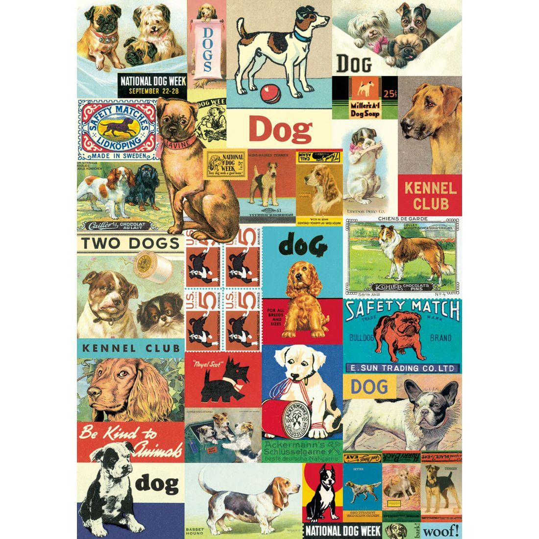 Poster vintage da Cavallini com cães