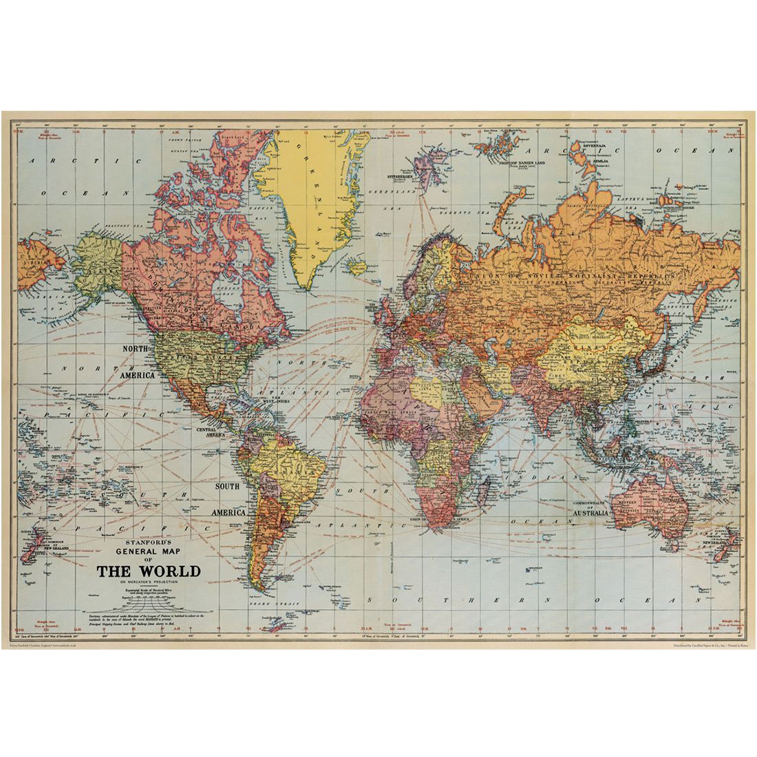 Poster Vintage World Maps da Cavallini