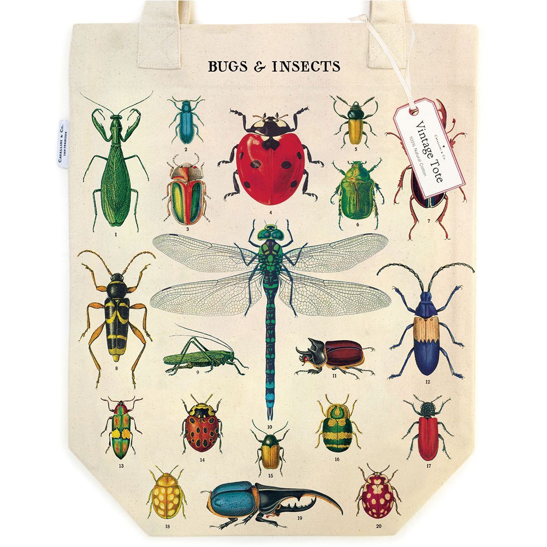 Tote Bag Bugs & Insects da Cavallini