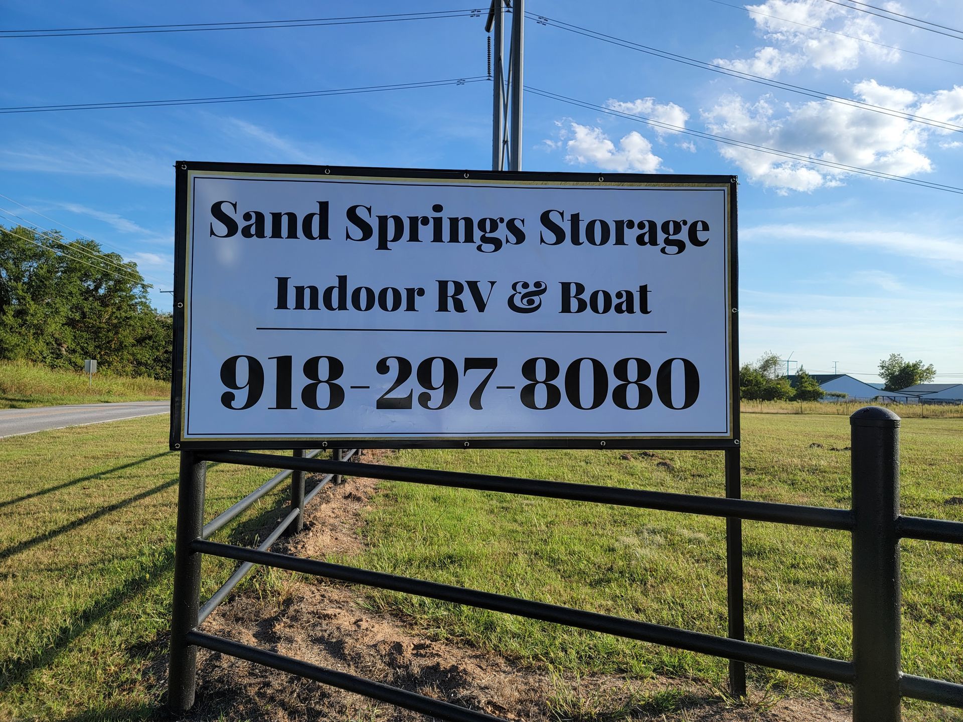 Sand Springs Storage, indoor RV and Boat storage, Contact 918-297-8080
