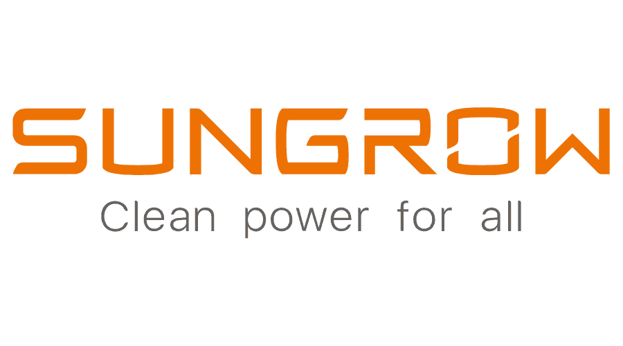 Sungrow logo with orange text and a tagline that says
