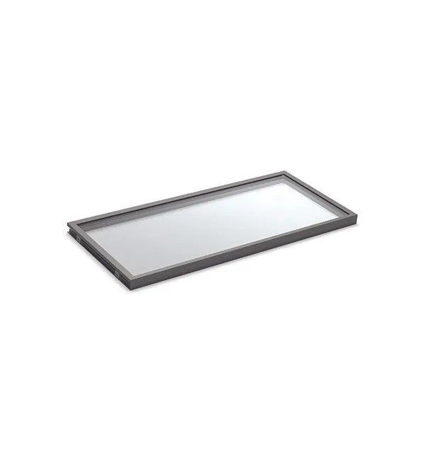 Graphite Color Option for LED Glass Shelf 14 Inch Depth 