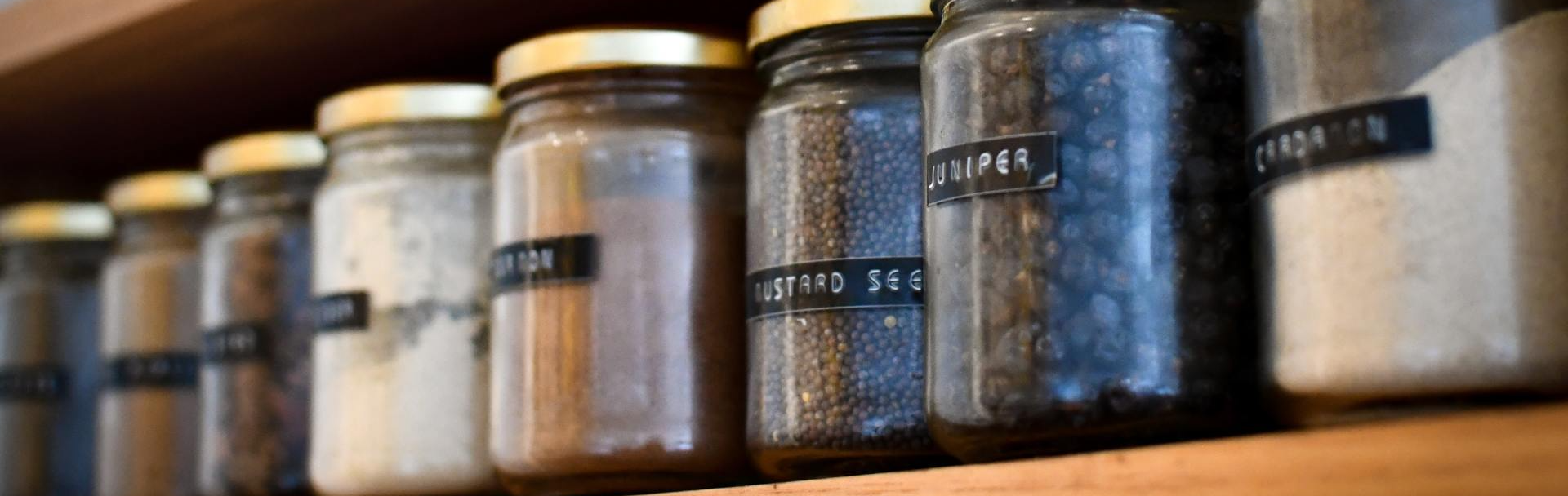 Labeled Jars on a Shelf
