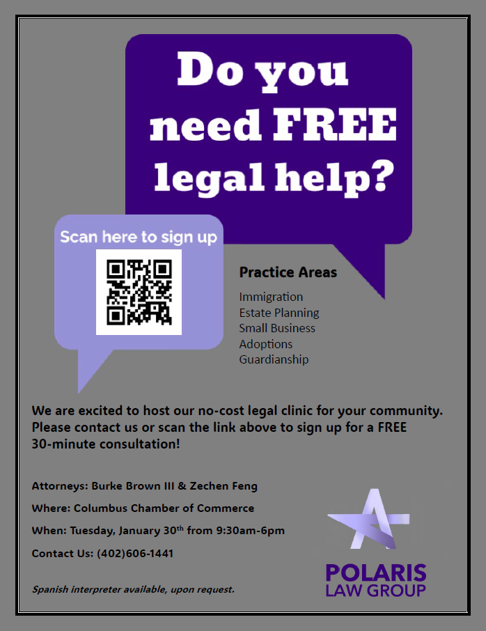 a poster that says do you need free legal help